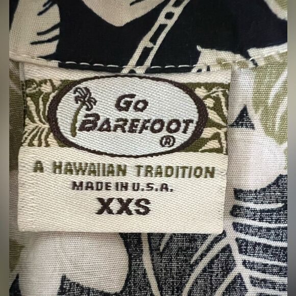 Go Barefoot Hawaiian button up shirt size xxs unisex island resort vacation - Picture 4 of 6